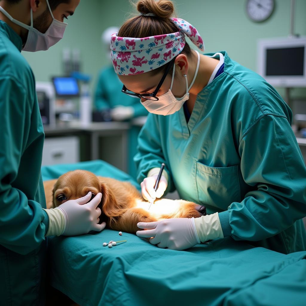 Veterinarian Performing Surgery