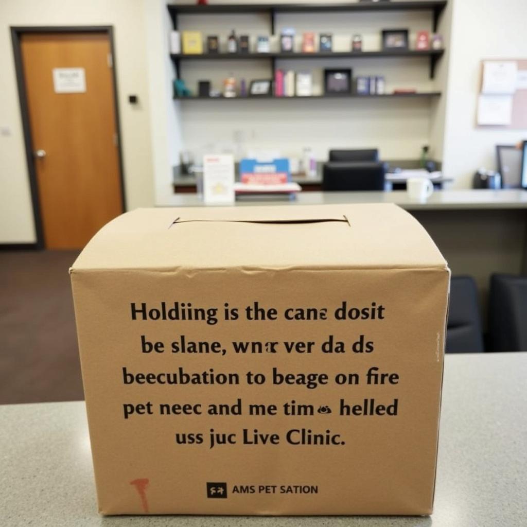 Donation box at a humane society wellness clinic with a sign that reads "Every dollar makes a difference"