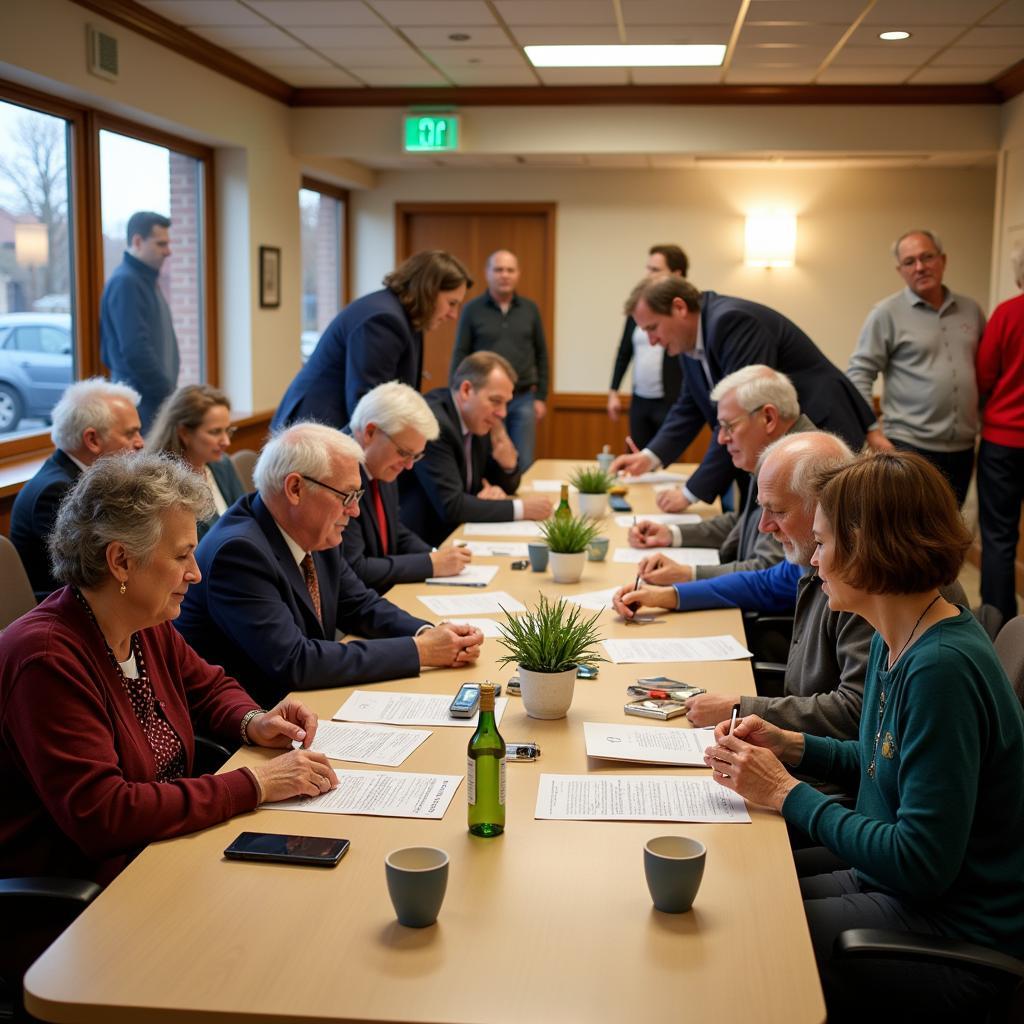 Members of the Huntsville Gem and Mineral Society at a monthly meeting