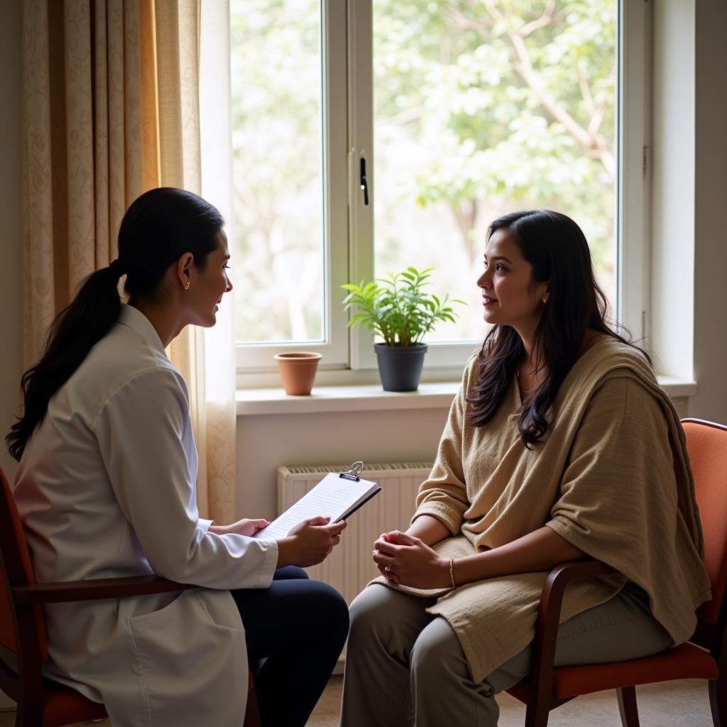 Indian couple consulting with a fertility doctor