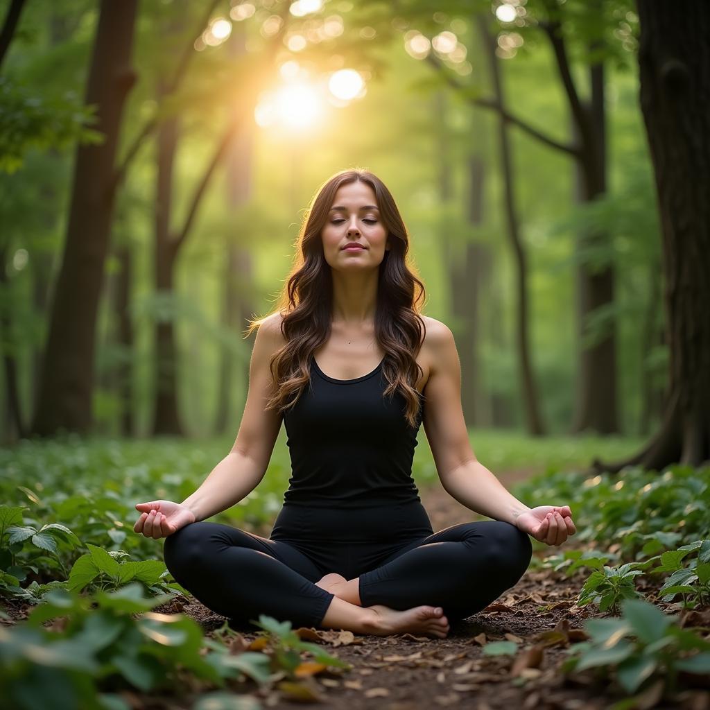 Woman meditating in nature