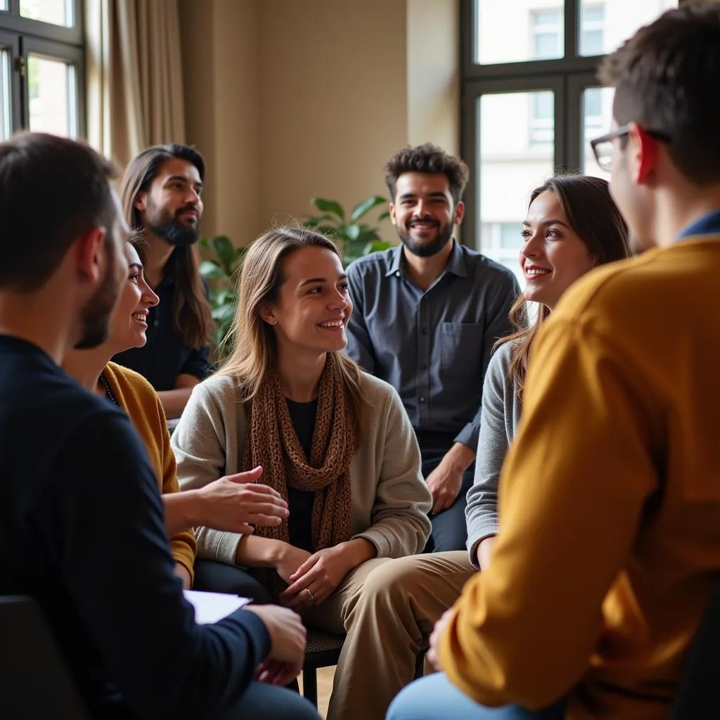 Diverse Group Engaged in Intercultural Dialogue