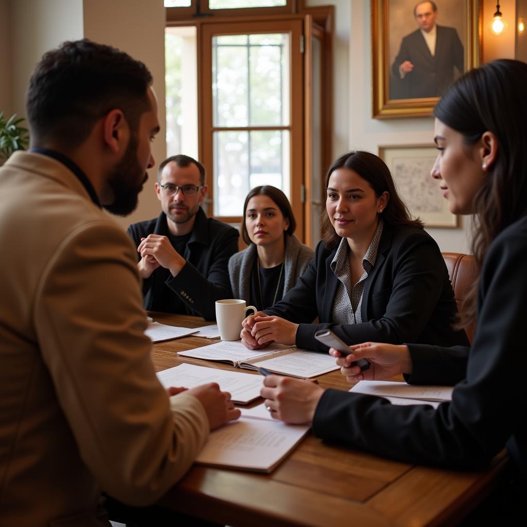 People from different faith backgrounds engaging in a respectful dialogue session