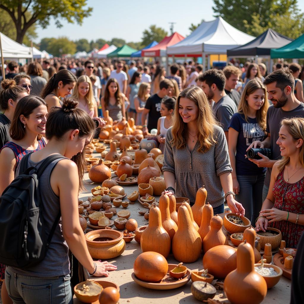 People from around the world celebrating gourd art and culture