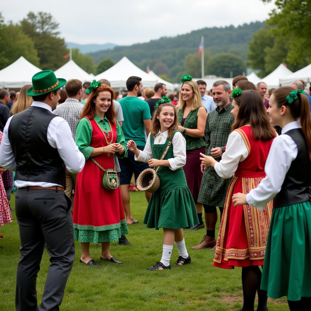 Group of people celebrating at an Irish festival