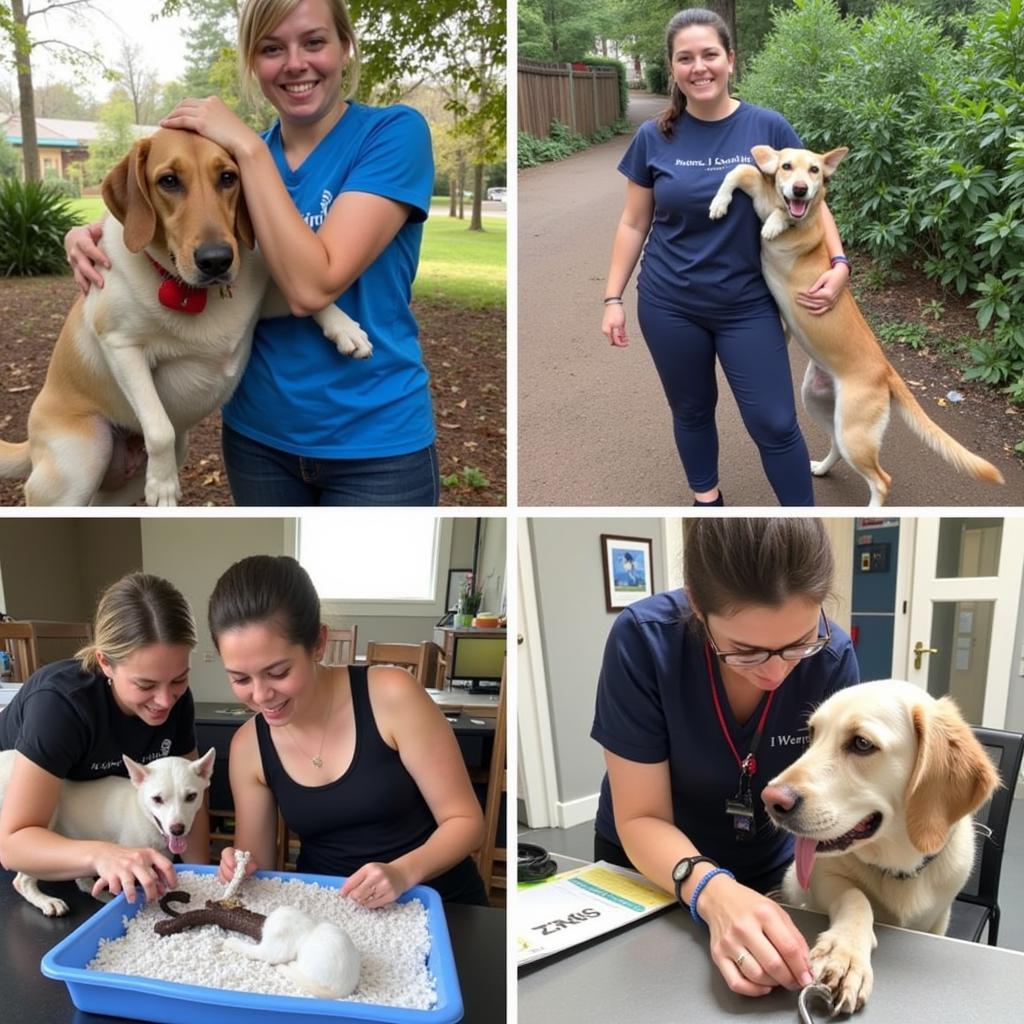 Dedicated Volunteers Caring for Animals