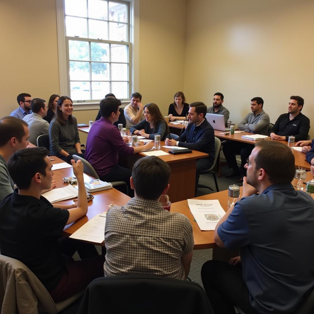 People of different faiths engaged in conversation