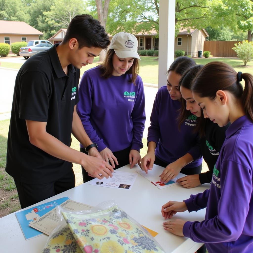 A group of young people participating in a community service project