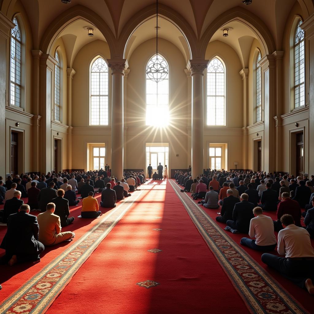 Spacious prayer hall in Islamic Society of San Francisco