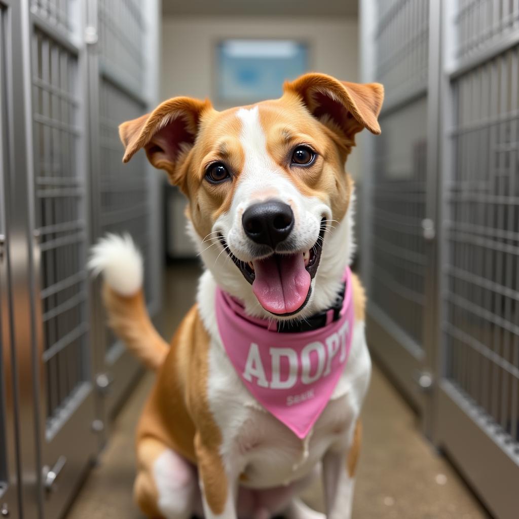 A Happy Dog at the Jackson Humane Society Awaits Adoption