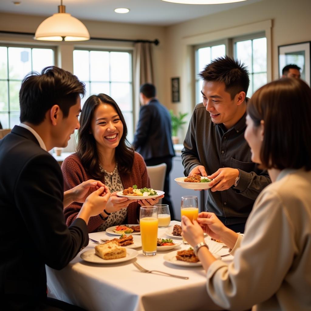 Japanese and American Community Members Interacting at a JASV Event