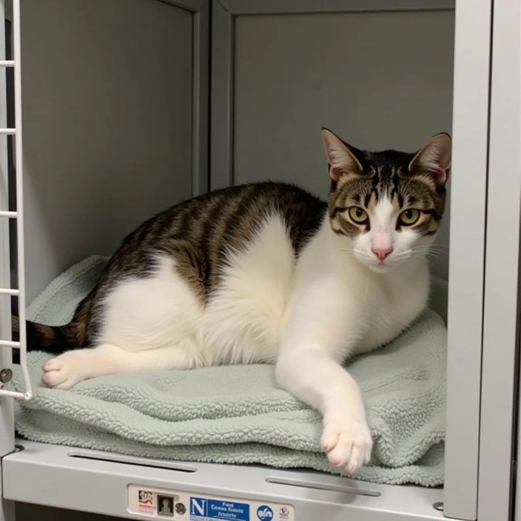 Cat awaiting adoption at Jefferson Humane Society