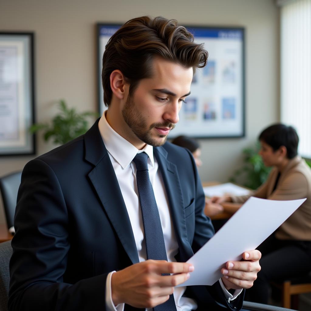 Candidate preparing for an interview at the American Cancer Society