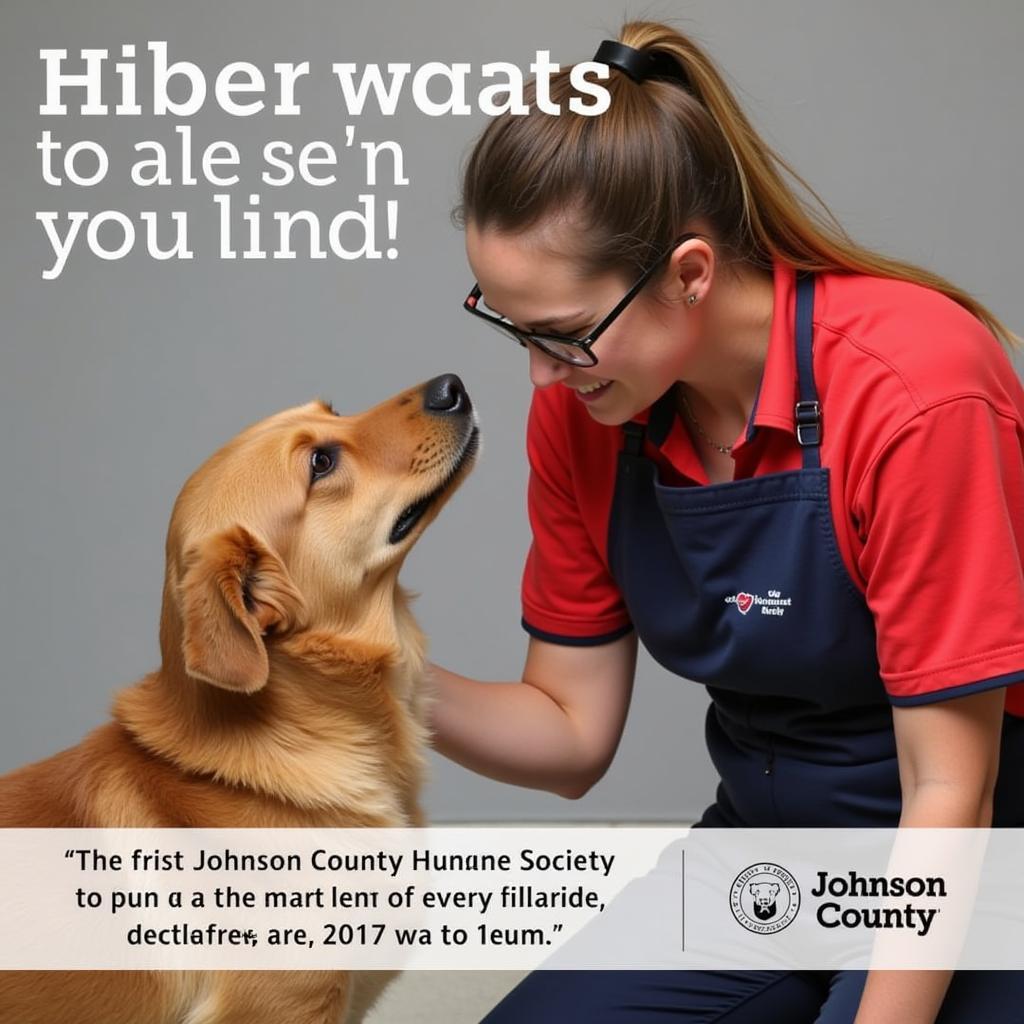 Johnson County Humane Society Volunteer with Dog