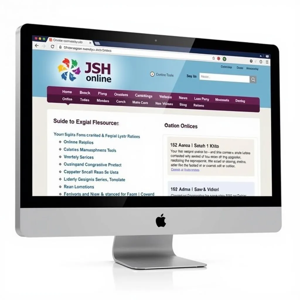 Screenshot of the JSH-Online website homepage