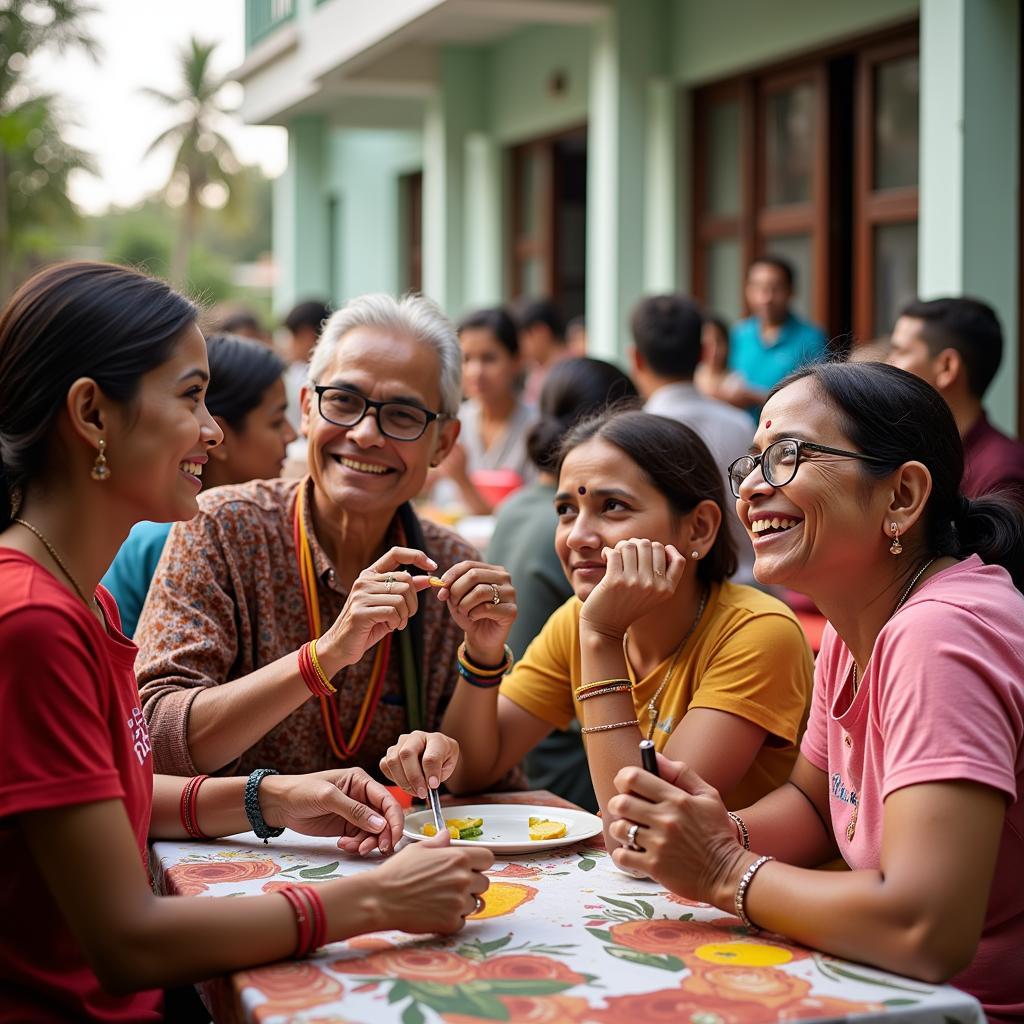 Residents of Karishma Society gathering for a community event