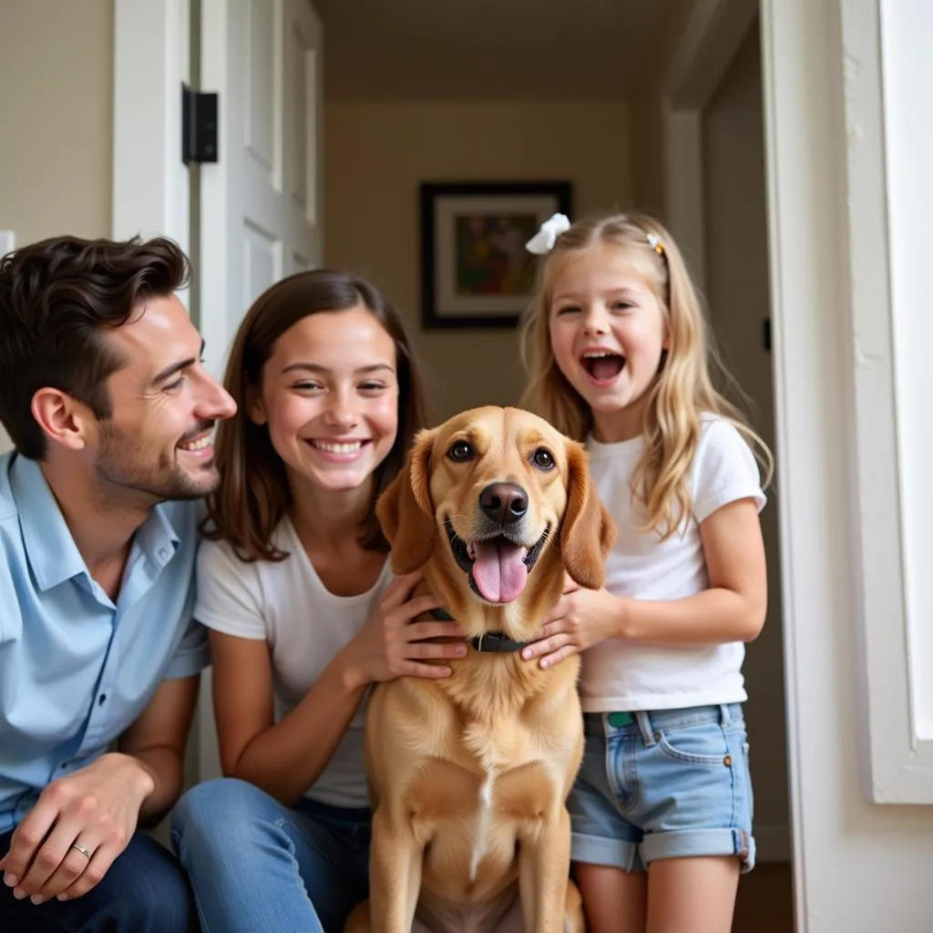 Family with their newly adopted dog from Kershaw County Humane Society