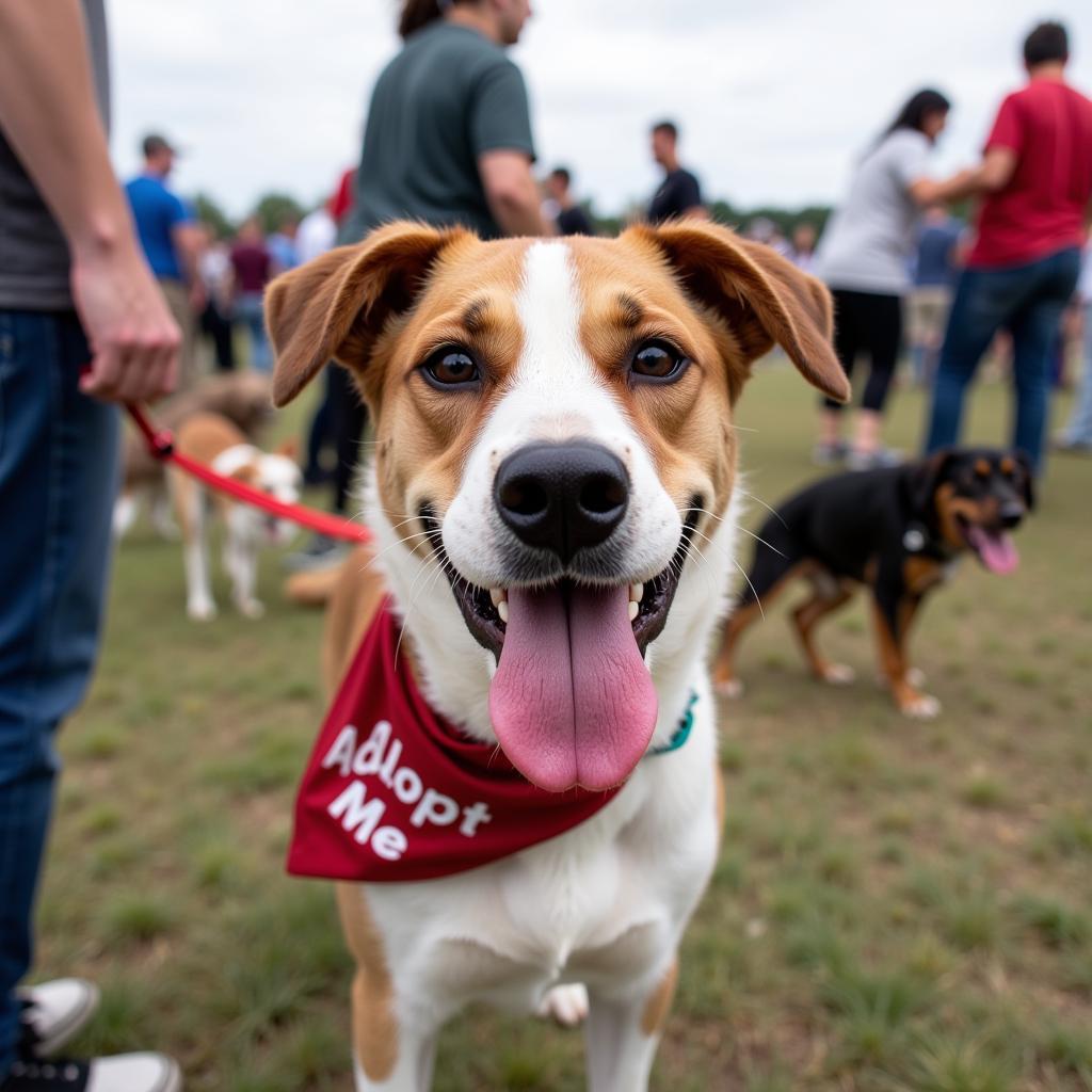 Smiling dog at Kirksville Humane Society adoption event