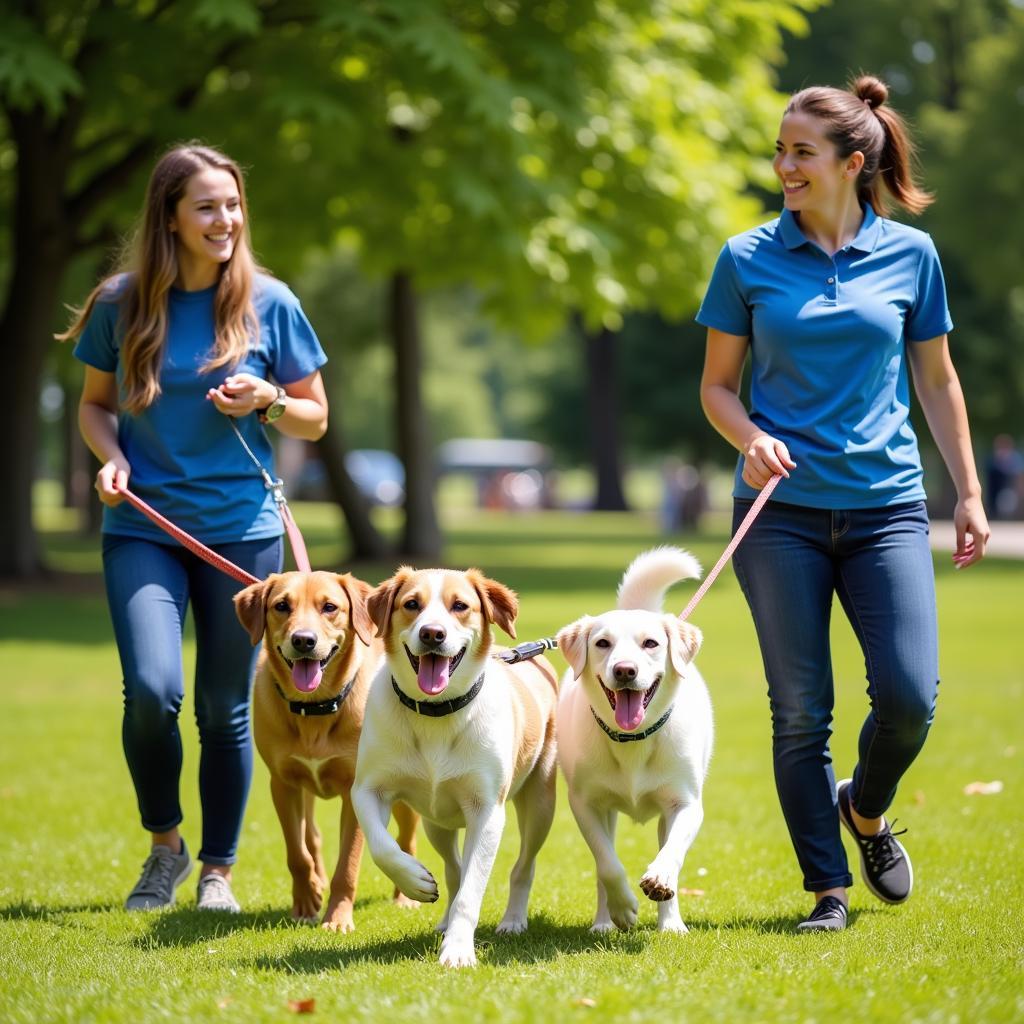 Volunteers Walking Dogs at Kitsap Humane Society