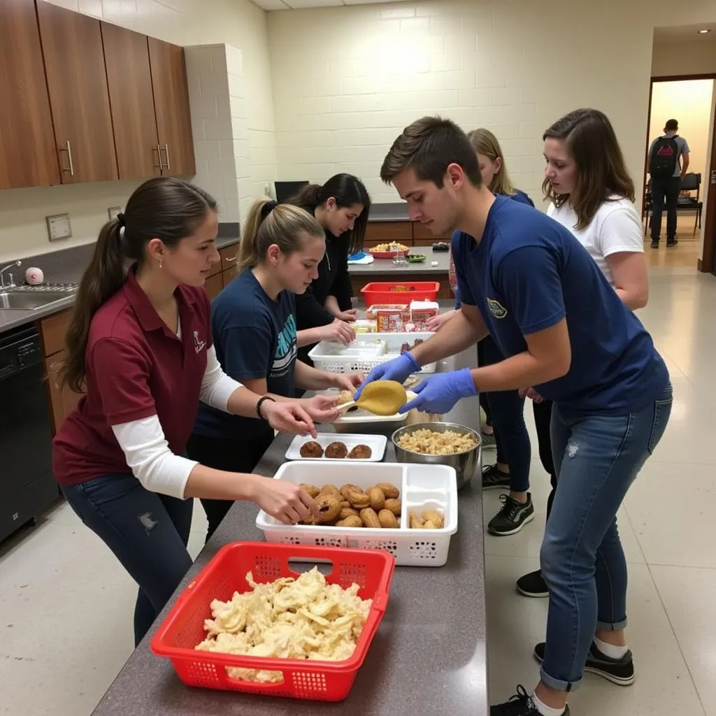 Kitty Hawk Honor Society Members Engaging in Community Service