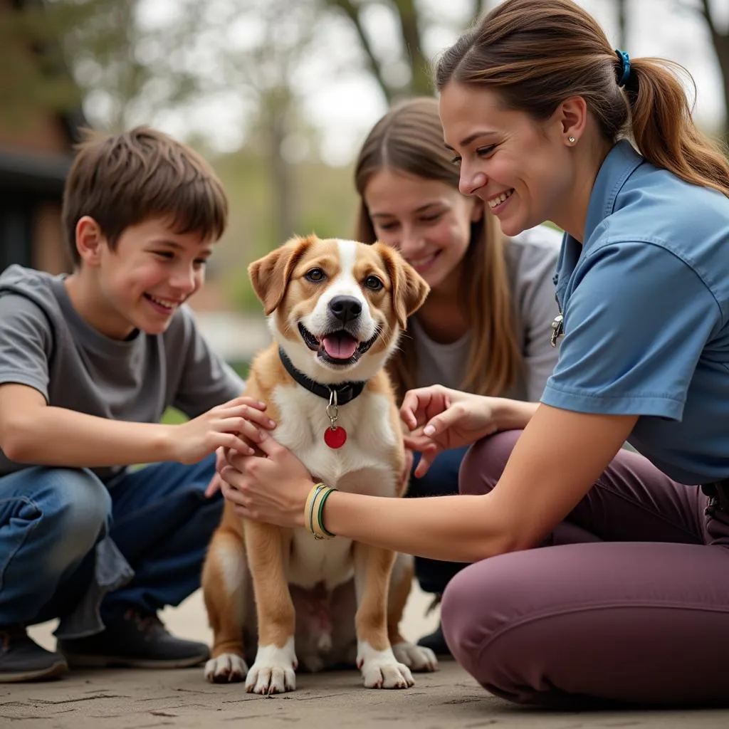 Adoption Counselor Guiding Family at Kokomo Humane Society