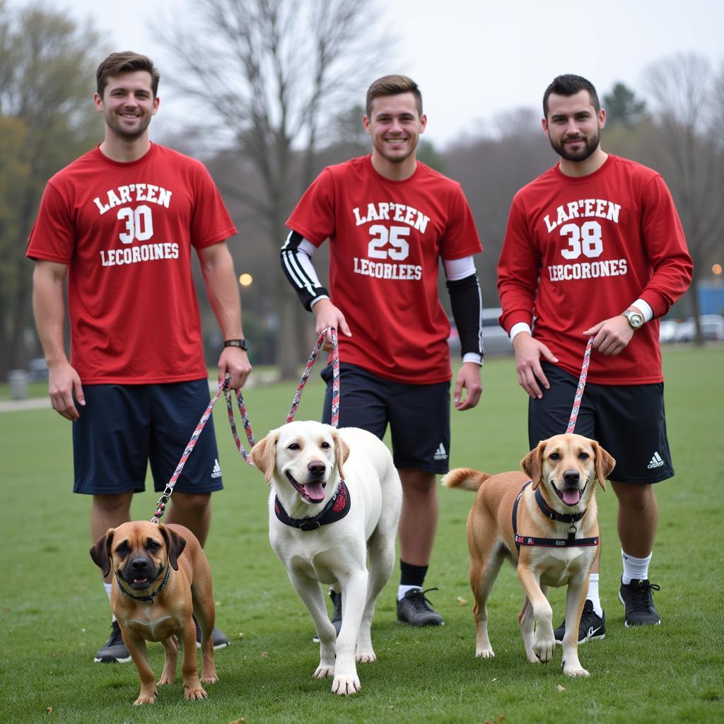 Lacrosse Players Walking Dogs from Shelter