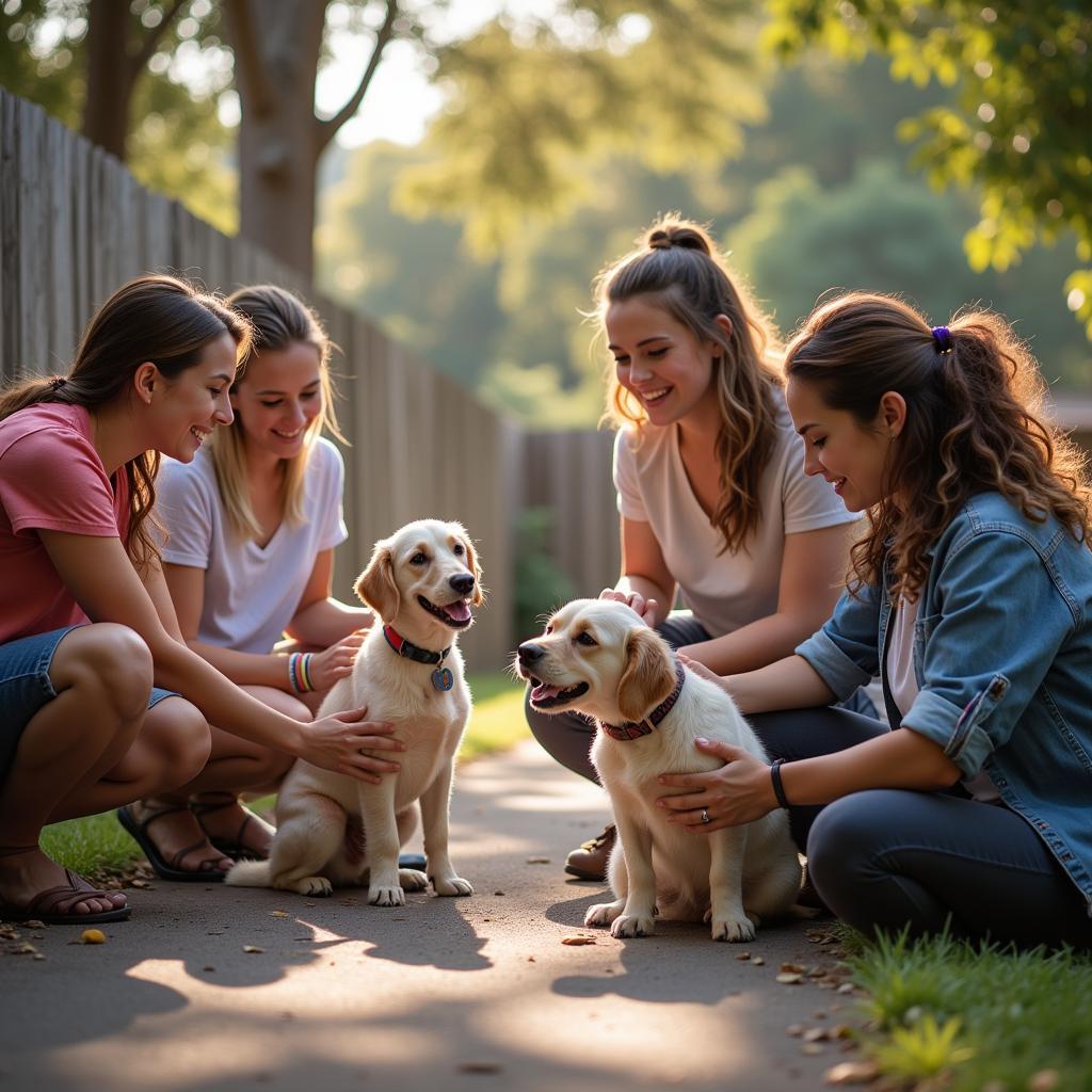 Volunteers interacting with animals at the Lakewood Ranch Humane Society