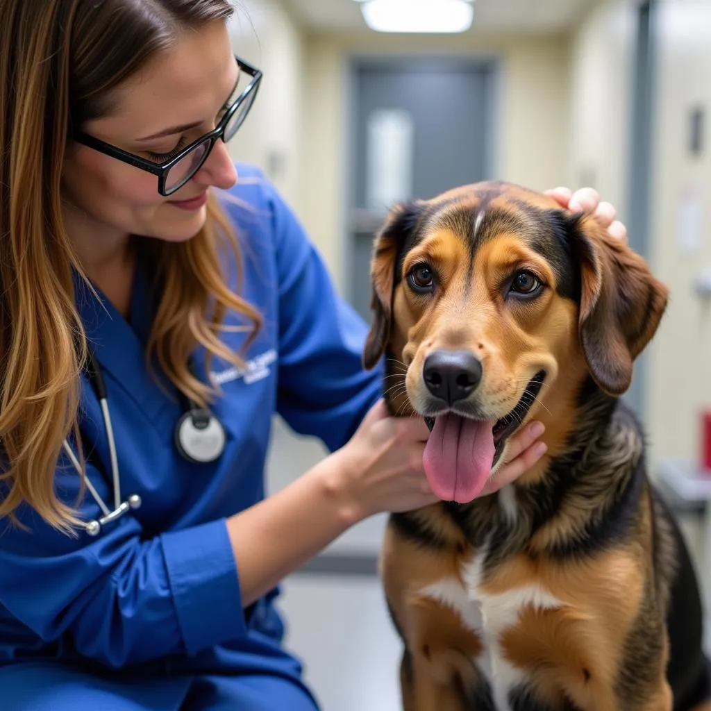 Veterinarian Examining Dog at Larne Humane Society