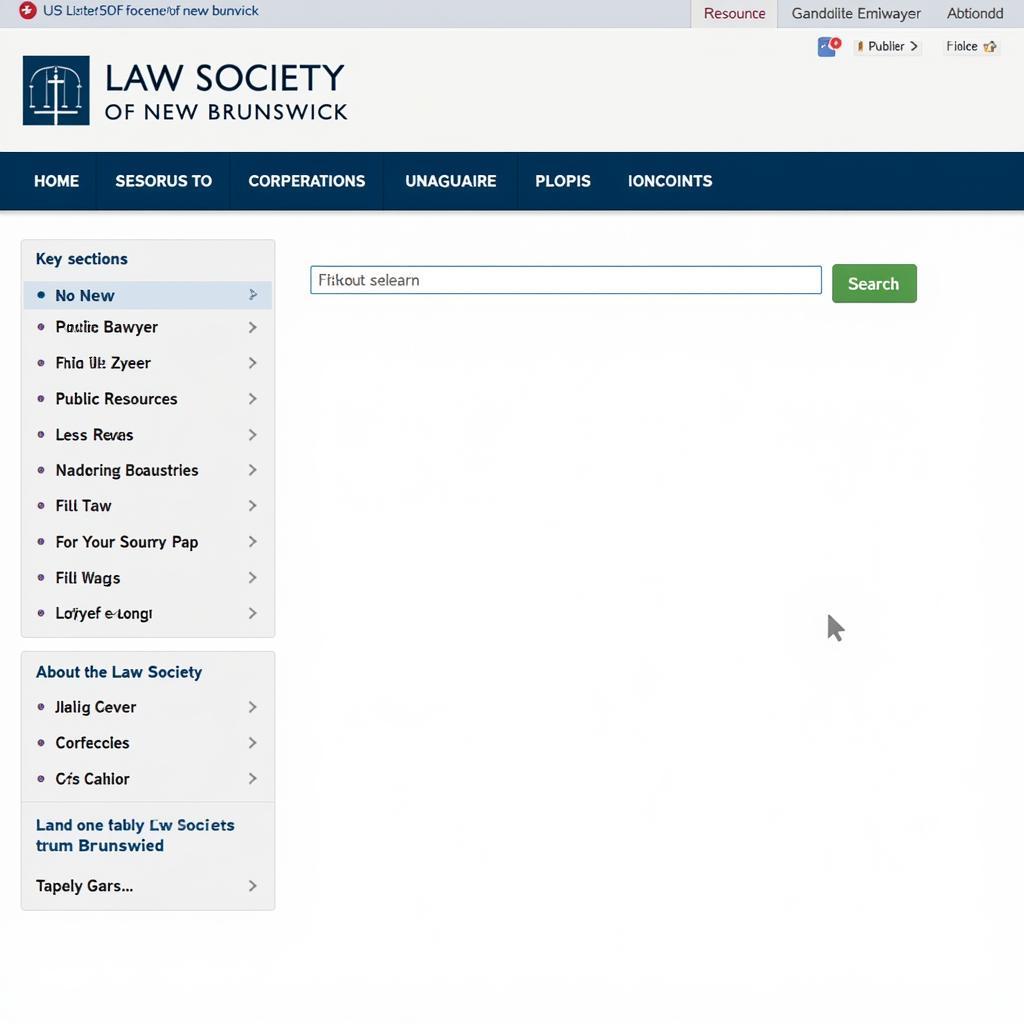 Law Society of New Brunswick Website Homepage