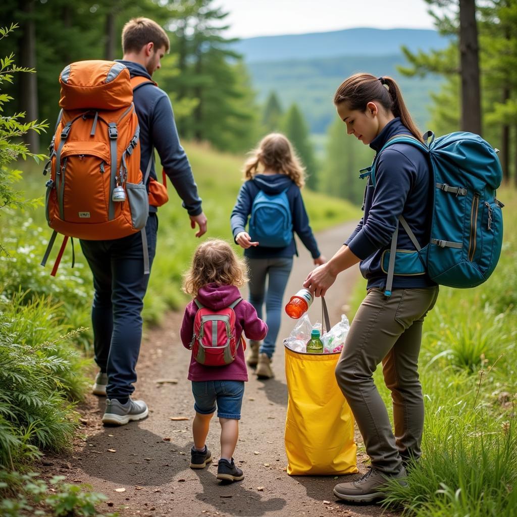 Hikers Practicing Leave No Trace on Adirondack Trails