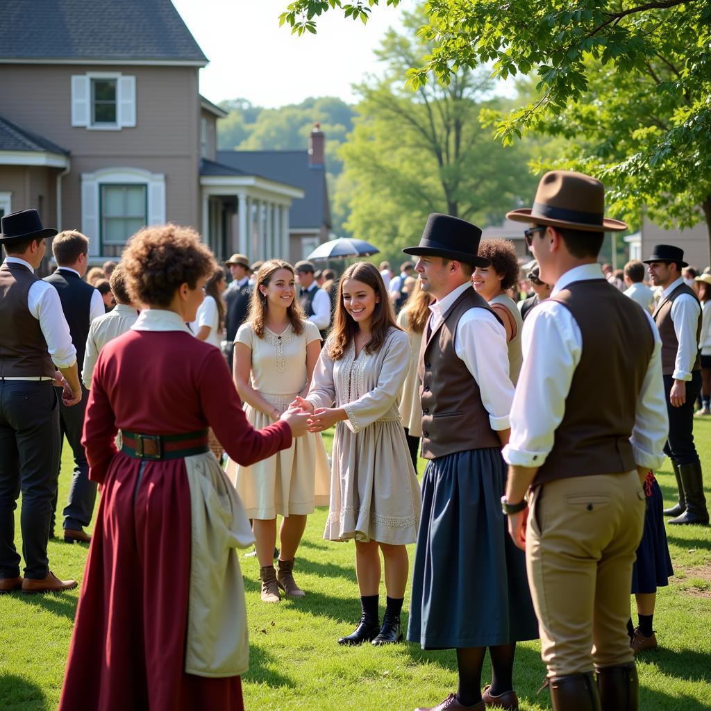 A historical reenactment at the Leelanau Historical Society