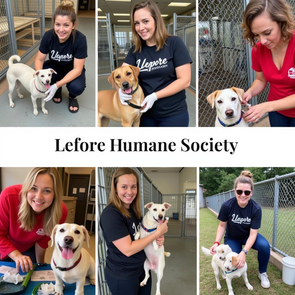 Volunteers at the Leflore Humane Society