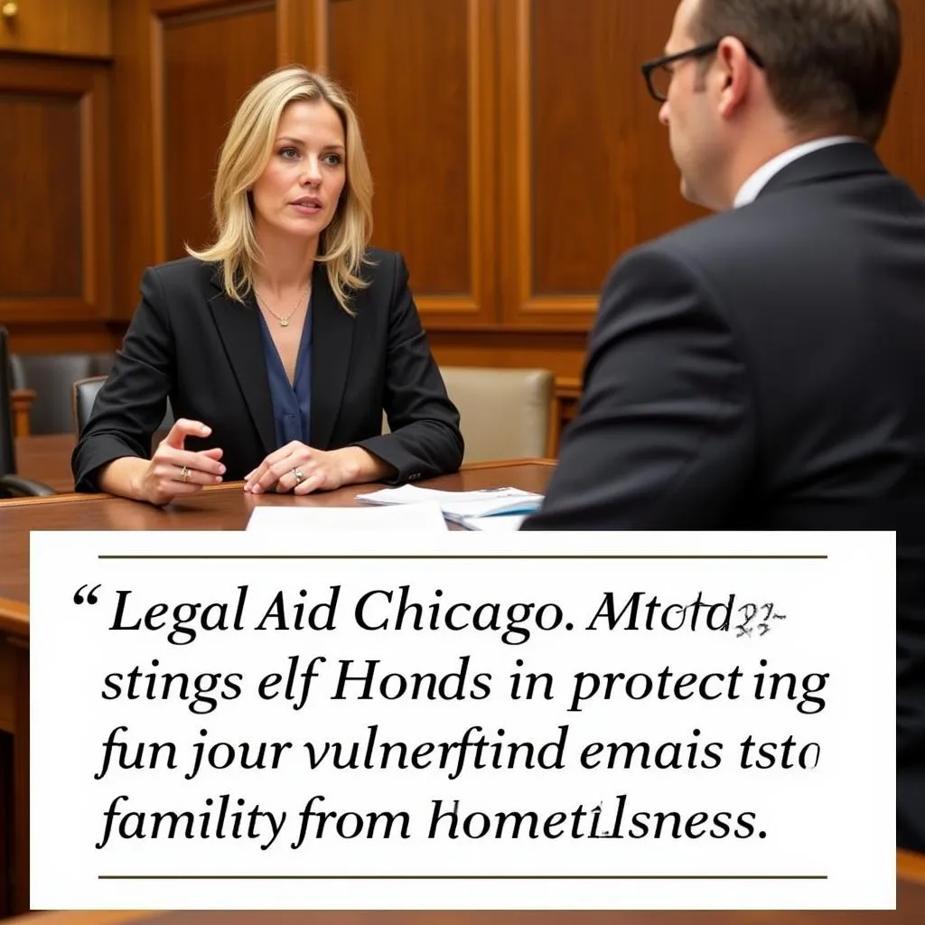 Legal Aid Chicago attorney representing a client in housing court