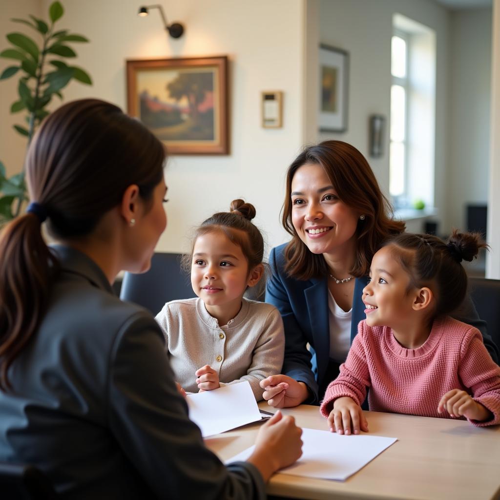 Family in consultation at Legal Aid Society