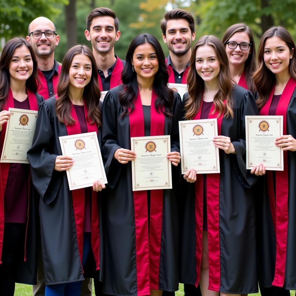 Students celebrating honor society induction