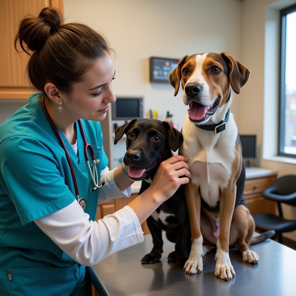 Veterinarian Examining a Dog at the Lehigh Valley Humane Society Vet Clinic