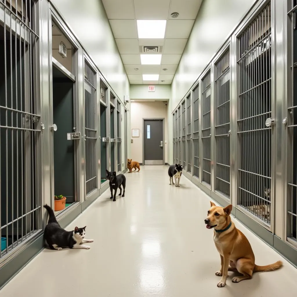 Spacious and bright adoption floor at the Lexington Humane Society