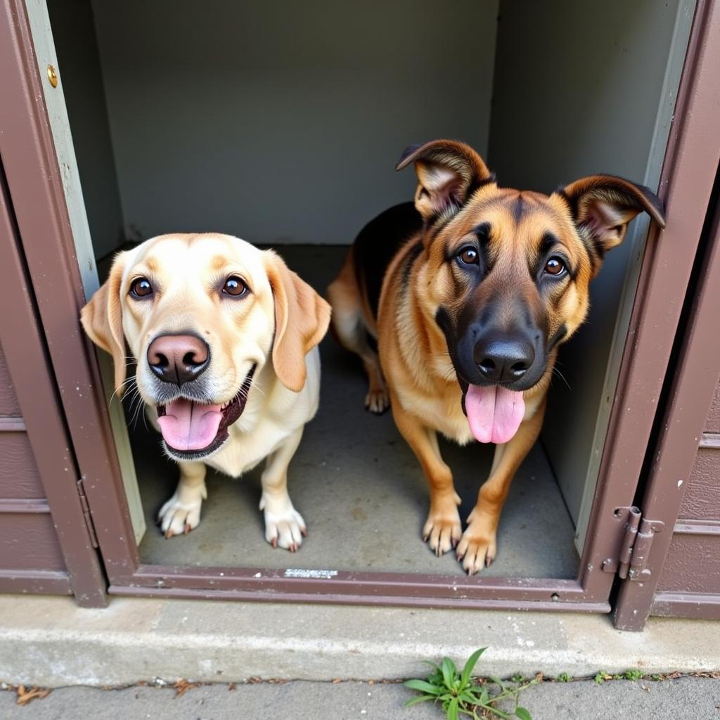 Dogs awaiting adoption at the Livingston County Humane Society