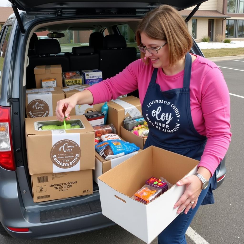 Donations being delivered to the Livingston County Humane Society