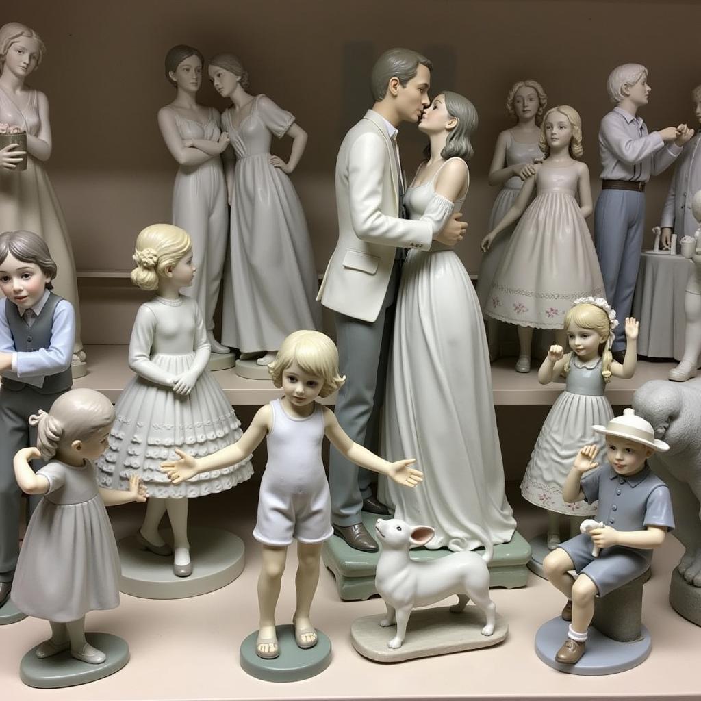 A collection of Lladro figurines