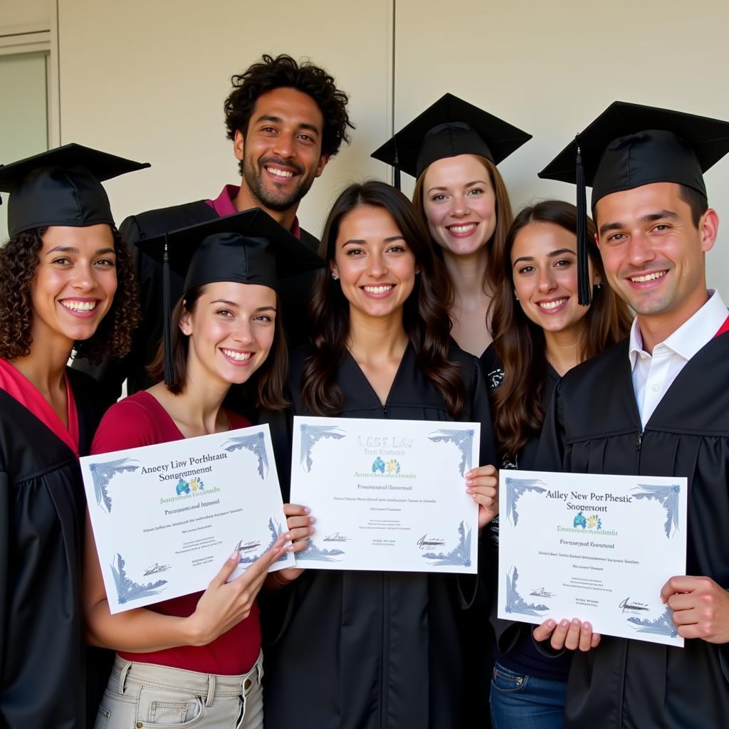 Students celebrating receiving LLS scholarships