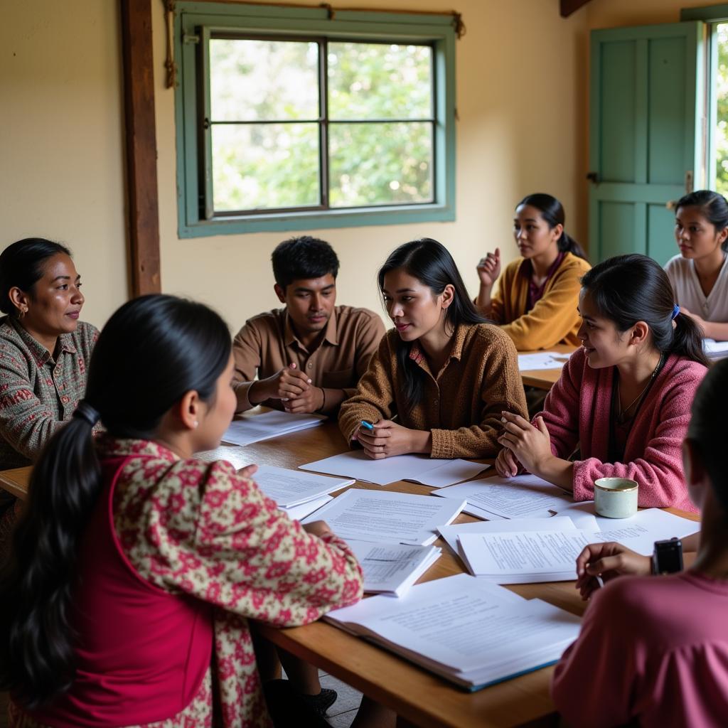 Local community members actively participating in an ecotourism project