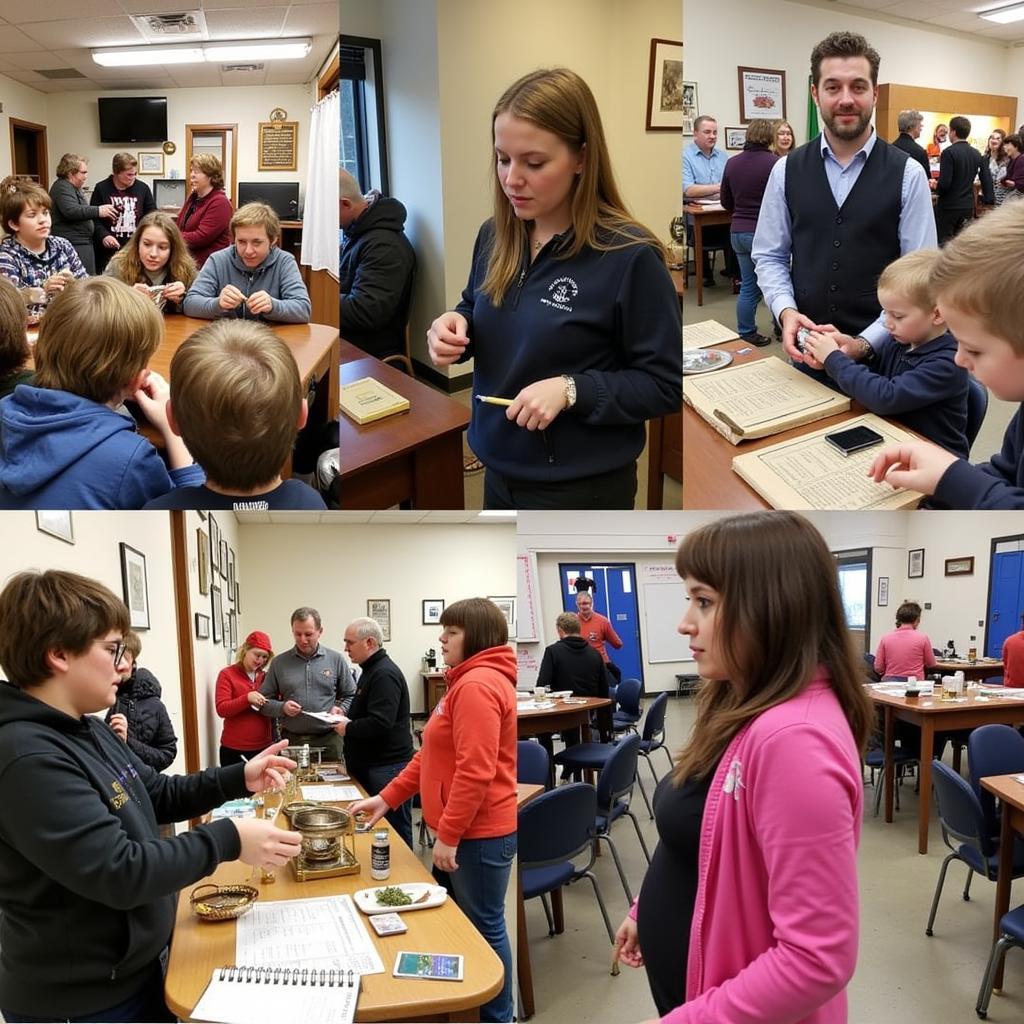 Community members engaging with history at a Lockport Historical Society event