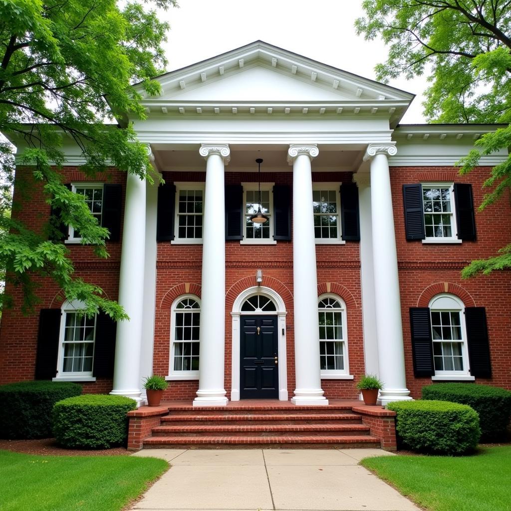 The grand facade of the Lorain County Historical Society building