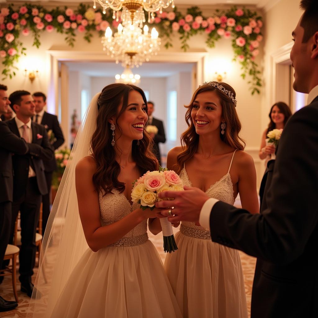 Couple celebrating at Lovers Society Bridal event