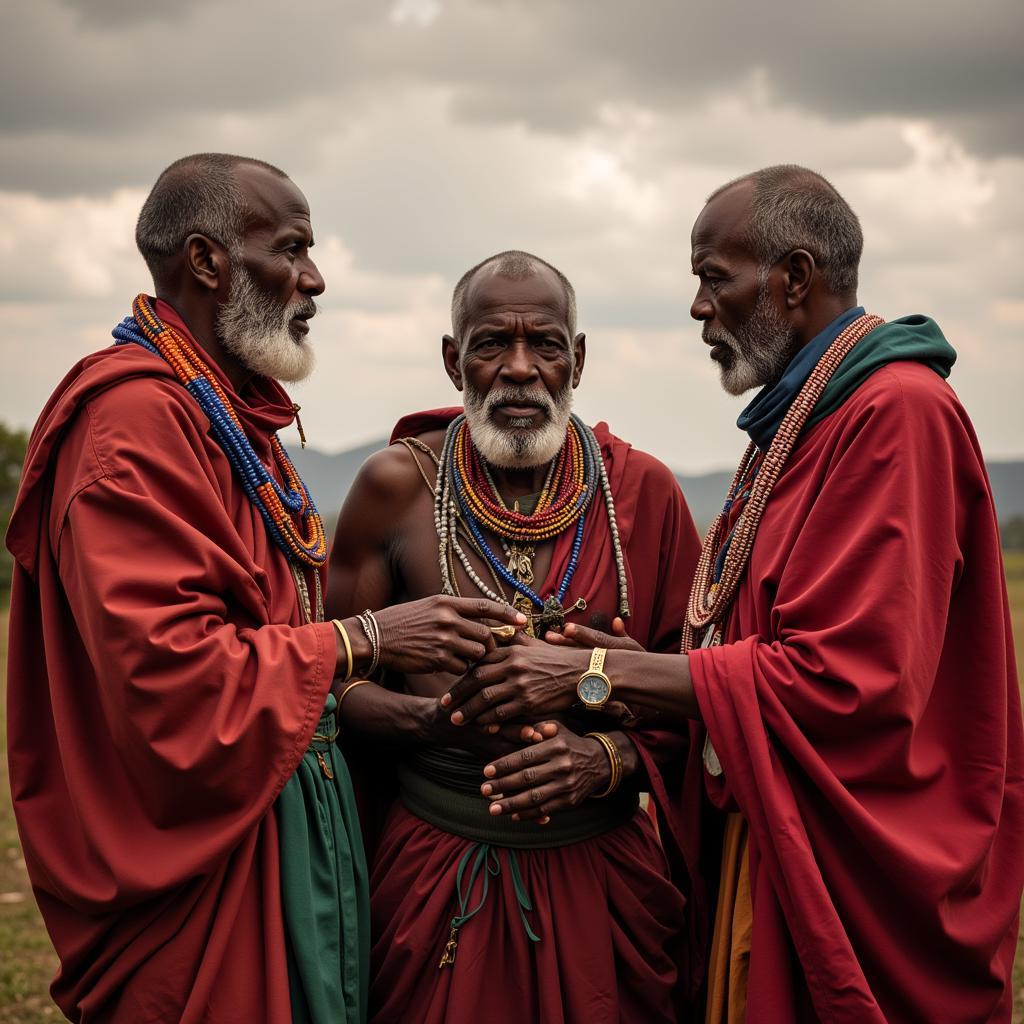 Maasai Elders Discussing Clan Matters 