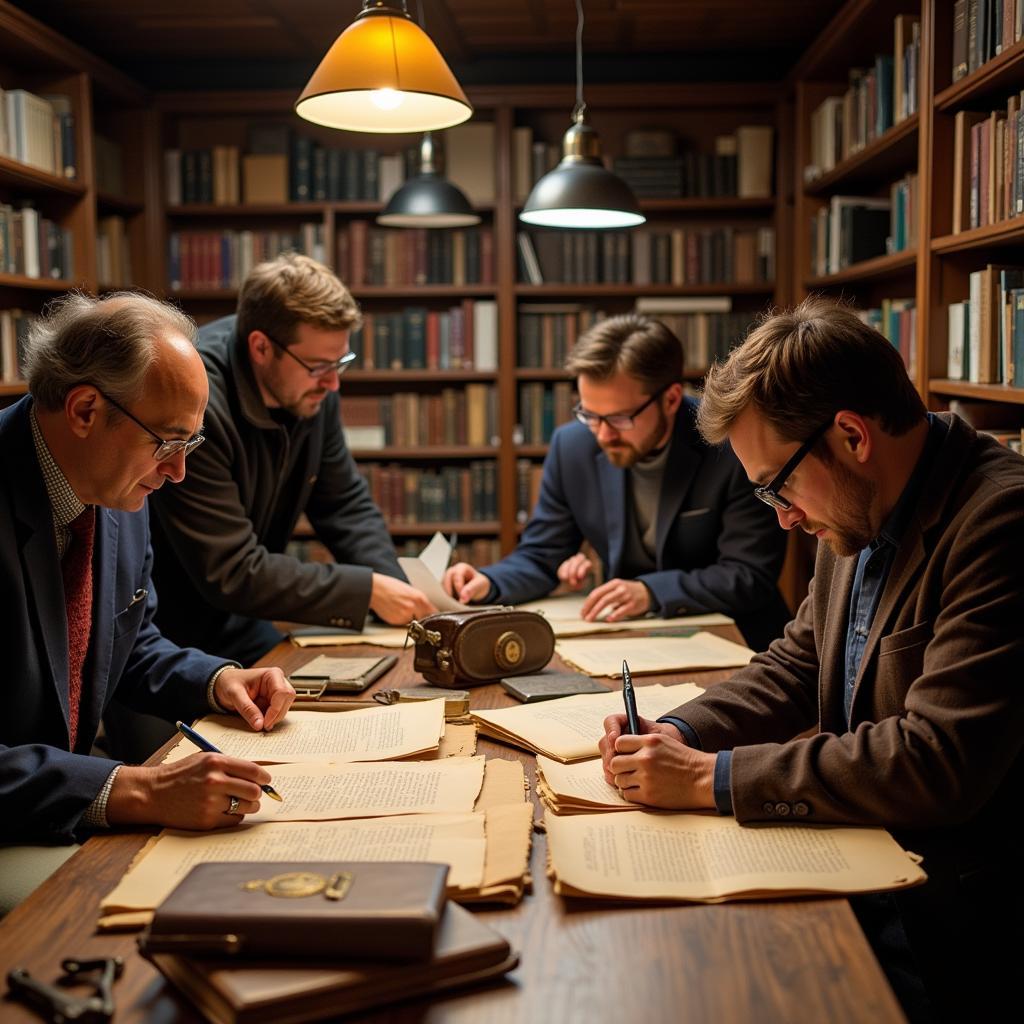 Researchers Examining Historical Documents at the Macomb County Historical Society Archives