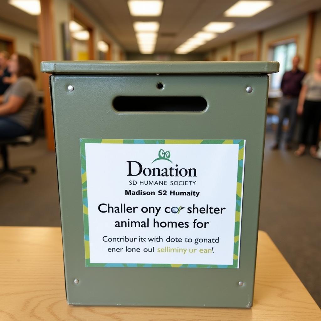 Donation box at the Madison SD Humane Society