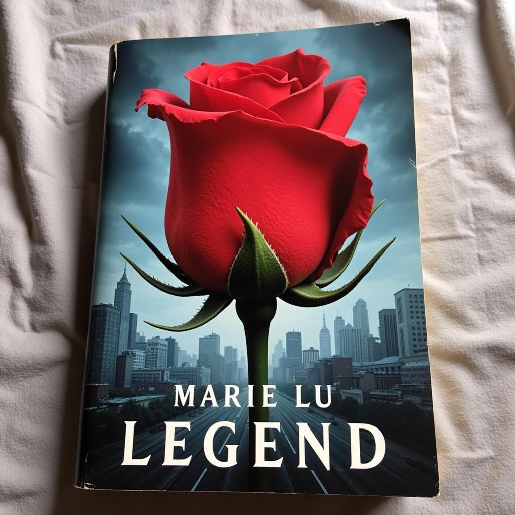 Marie Lu's "Legend" book cover featuring a rose