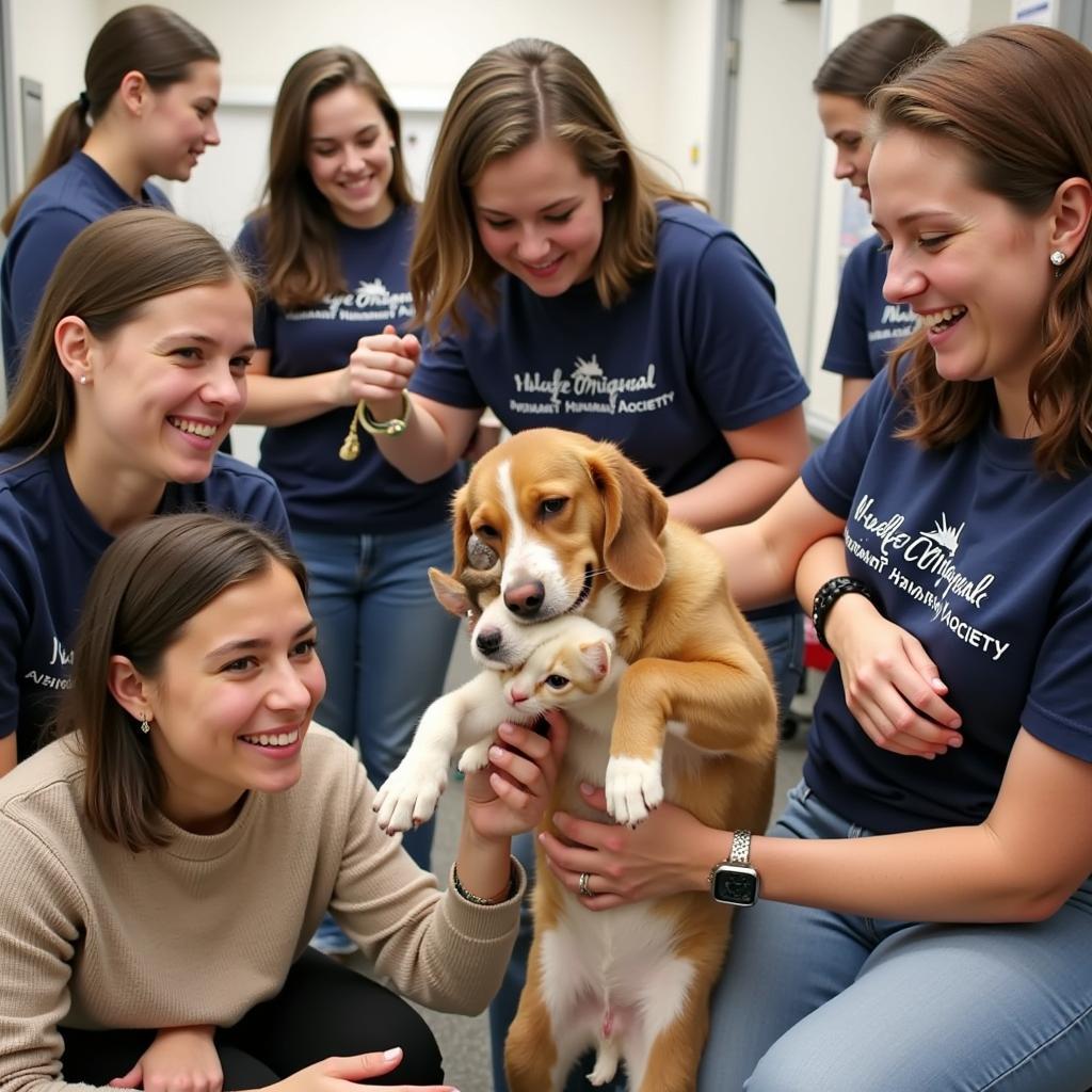 Volunteers at the Marietta Humane Society